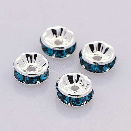 Brass Rhinestone Spacer Beads RB-A014-Z6mm-06S-1