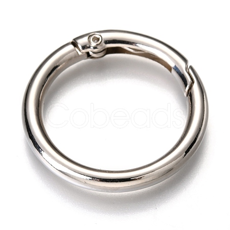 Zinc Alloy Spring Gate Rings PALLOY-C100-01P-05-1