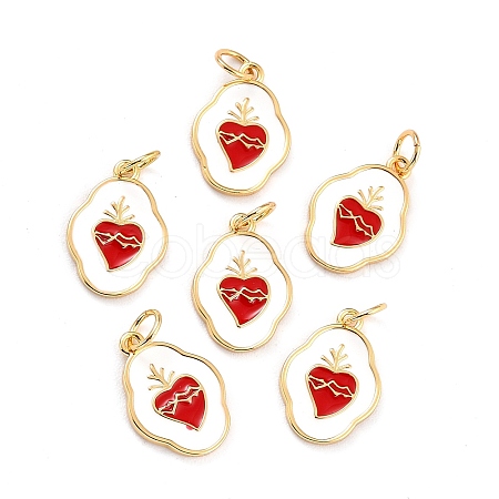 Brass Enamel Pendants LS-KK-P204-17G-1