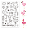 PVC Plastic Stamps, for DIY Scrapbooking, Photo Album Decorative, Cards Making, Stamp Sheets, Flamingo Pattern, 16x11x0.3cm