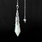 Opalite Dowsing Pendulum Big Pendants, with Platinum Plated Metal Cone, Hexagonal Cone Charm, 260mm