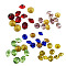 Glass Pointed Back Rhinestone, Faceted Diamond, Back Plated, Mixed Color, 2x2mm, about 1440pcs/bag