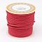 Braided Polyester Cords, Round, Red, 3mm, about 8.74 yards(8m)/roll