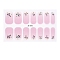 Full Cover Nail Stickers, 3D Nail Decals, Self-Adhesive, with Glass & Rhinestone & Plastic, for Nail Tips Decorations, WhiteSmoke, 24x8.5~15mm, 24pcs/sheets