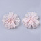 Organza Fabric Flowers, with Foil, for DIY Headbands Flower Accessories Wedding Hair Accessories for Girls Women, Misty Rose, 42x5mm