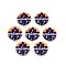 Halloween Printed Natural Wood Beads, Flat Round with Word Welcome & Castle, Midnight Blue, 19~20x5.9mm, Hole: 2~2.2mm