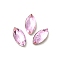 Glass Rhinestone Cabochons, Point Back & Back Plated, Faceted, Horse Eye, Light Rose, 8x4x2.5mm