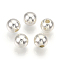 ABS Plastic Beads, Round, Silver Color Plated, 9.5~10x9mm, Hole: 1.6~2mm, about 1000pcs/500g