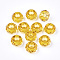 Transparent Resin Beads, Large Hole Beads, Faceted, Rondelle, Goldenrod, 14x8mm, Hole: 5.5mm