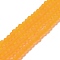 Transparent Glass Beads Strands, Faceted, Frosted, Rondelle, Orange, 10mm, Hole: 1mm, about 63~65pcs/strand, 49~50cm