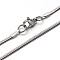 Tarnish Resistant 304 Stainless Steel Snake Chains Necklaces, with Lobster Clasps, Stainless Steel Color, 17.7 inch(45cm), 2.2x1mm