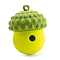 Acorn Shape Silicone Slow Feeding Interactive Dog Toys, Dog Puzzle Toy, Pet Food Dispensing Toy, Yellow Green, 125x95mm