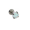 304 Stainless Steel White Synthetic Opal Threadless Labrets For Women Men, Stainless Steel Color, 6x2mm, Pin: 1.2mm