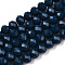 Opaque Solid Color Glass Beads Strands, Faceted, Rondelle, Steel Blue, 10x8mm, Hole: 1mm, about 63~65pcs/strand, 49~50cm