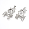 Alloy Pendant Cabochon Open Back Settings PALLOY-K099-09P-1
