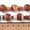 Natural Banded Agate 3-Hole Guru Beads Strands G-H064-E08-02B-2