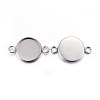 Tarnish Resistant 304 Stainless Steel Cabochon Connector Settings STAS-F191-15P-D-2