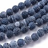 Frosted Natural Weathered Agate Beads Strands X-G-F367-8mm-05-1