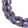 Opaque Solid Color Electroplate Glass Beads Strands EGLA-N013-P8mm-B09-3