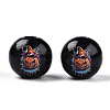 Halloween Theme Wood European Beads WOOD-N016-04F-3