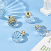 Glass Crystal Lamp Finials with Iron Finish Base FIND-WH0148-176B-7