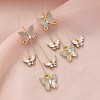 Butterfly Alloy Rhinestone Dangle Stud Earrings FS-WG259EB-04-1