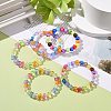 5Pcs 5 Style Pumpkin & Round & Polygon & Heart & Star Acrylic Beaded Stretch Bracelets Set BJEW-JB08927-2