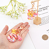 Fashion Alphabet Initial Letter Resin Keychain with Tassel Gradient Butterfly Pendant Key Ring KEYC-WH0027-105A-4