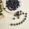 20Pcs Black Cube Letter Silicone Beads 12x12x12mm Square Dice Alphabet Beads with 2mm Hole Spacer Loose Letter Beads for Bracelet Necklace Jewelry Making JX433P-1