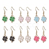 Clover Alloy Enamel Dangle Earrings EJEW-JE06614-2