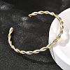 304 Stainless Steel Twisted Rope Shape Cuff Bangles for Women BJEW-C091-02D-GP-3