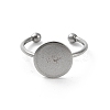 Non-Tarnish Adjustable 304 Stainless Steel Finger Rings Components STAS-K278-04D-P-2