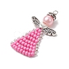 Glass Seed Beads Pendants PALLOY-MZ00381-01-3