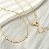 1.2MM Brass Ball Round Snake Chain Necklaces for Women Men X-NJEW-F350-03G-1