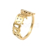 Ion Plating(IP) 304 Stainless Steel Constellation Open Cuff Ring for Women RJEW-C097-01G-12-1