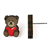 Valentine's Day Theme Printing Wood Stud Earrings for Women EJEW-B029-04-3
