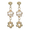 Natural Pearl Dangle Stud Earrings EJEW-JE05304-1