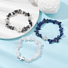 3Pcs 3 Style Natural Mixed Gemstone Chips Beaded Stretch Bracelets Set BJEW-TA00392-5