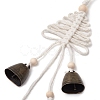 Christmas Tree Cotton Cord & Iron Bell & Wood Pendant Decorations HJEW-TA00317-4