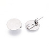 304 Stainless Steel Brooch Cabochon Settings STAS-E547-08J-P-1
