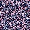 Opaque Picasso Cylinder Glass Beads SEED-Q039-06A-07-3
