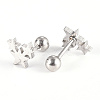 Tarnish Resistant 201 Stainless Steel Barbell Cartilage Earrings EJEW-R147-04-3