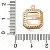 Rack Plating Brass Micro Pave Clear Cubic Zirconia Square Pendant Cabochon Settings For Fancy Stones LS-KK-NH0001-17KCG-3