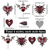 24Pcs 4 Styles Alloy Enamel Gothic Style Pendants PALLOY-SC0004-45A-2