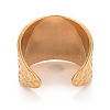 Ion Plating(IP) 304 Stainless Steel Open Cuff Ring RJEW-C025-27G-3