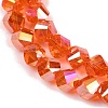 Electroplate Transparent Glass Beads Strands EGLA-B011-02A-AB05-3