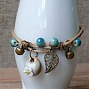 Adjustable Handmade Porcelain Flower Beads Braided Beads Bracelets WGFB2A7-07-1