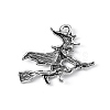 Tibetan Style Halloween Witch Alloy Pendants TIBEP-Q050-06AS-NR-2