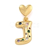 Brass Micro Pave Colorful Cubic Zirconia Pendants KK-P281-01G-J-1