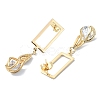 Rectangle & Teardrop Brass Micro Pave Cubic Zirconia Dangle Stud Earrings EJEW-D098-18G-2